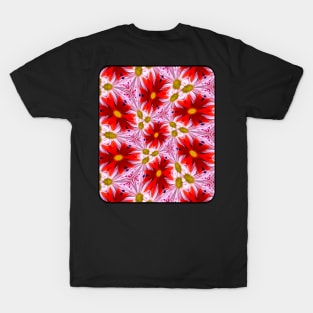 Beautiful Red Aster Patterns T-Shirt